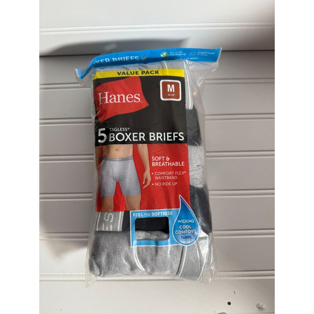 New Mens Hanes Boxer Briefs